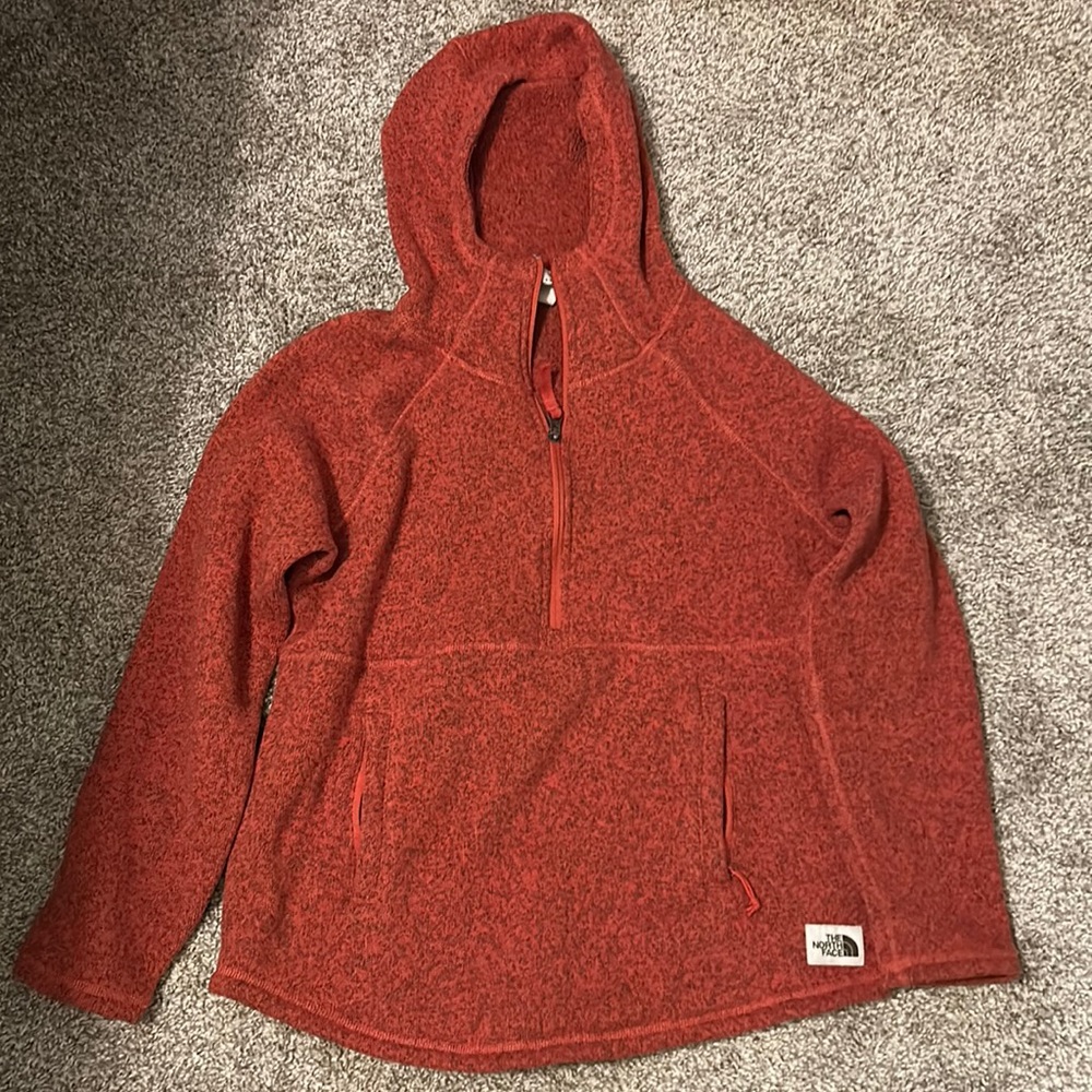 The North Face half-zip sweater, rust colored